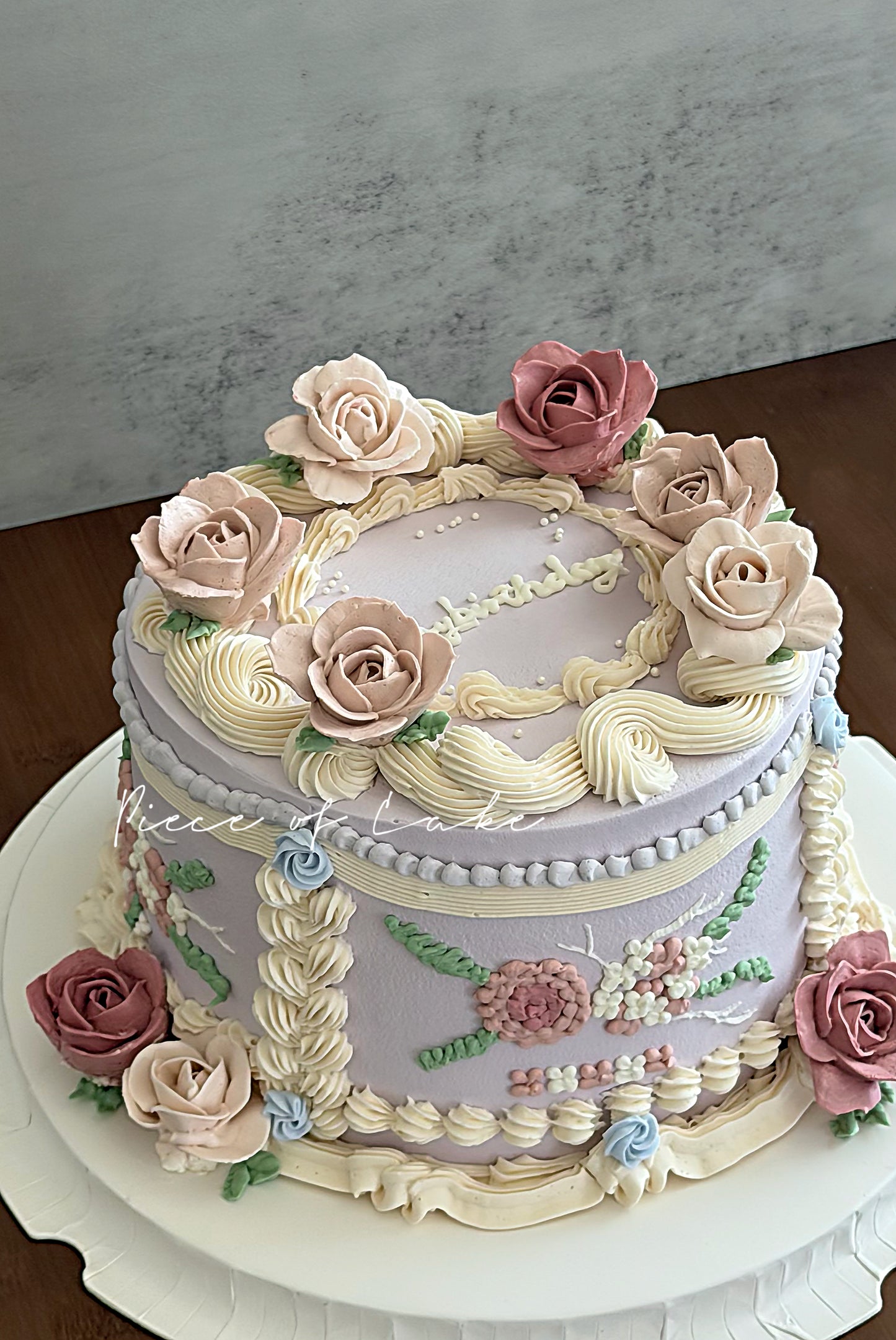 复古玫瑰裱花蛋糕