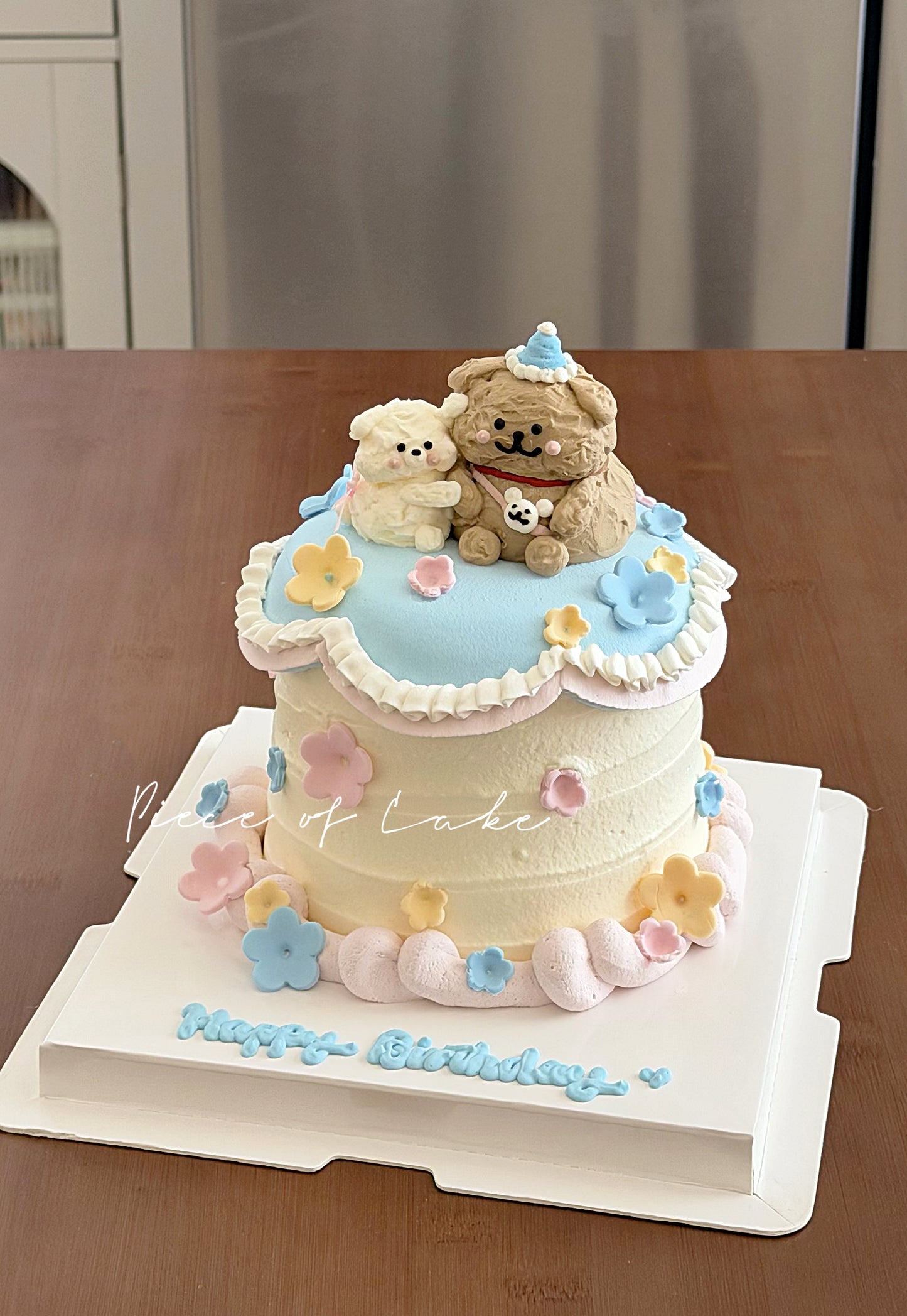 抱抱熊翻糖花蛋糕