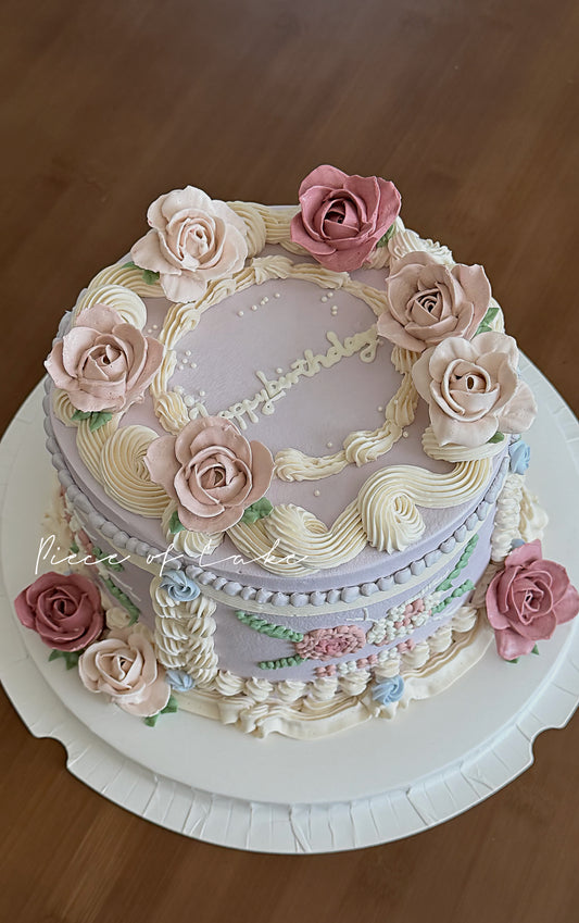 复古玫瑰裱花蛋糕