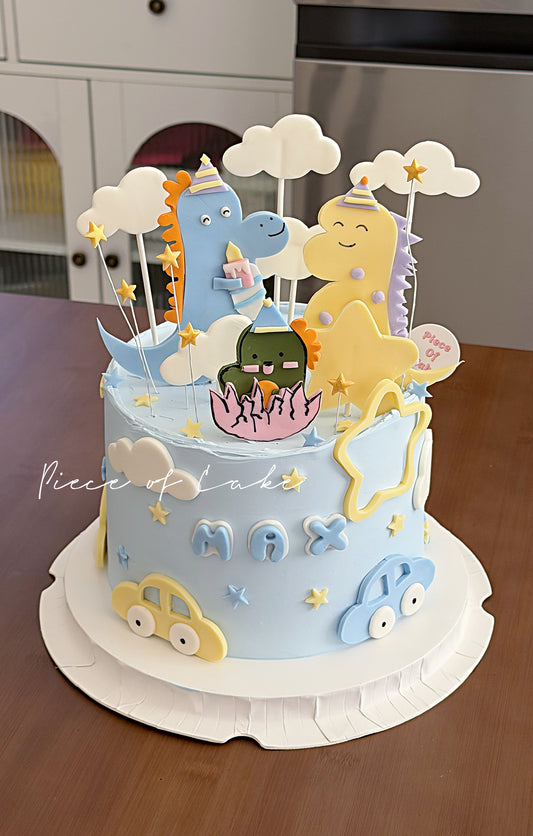 恐龙翻糖单层蛋糕